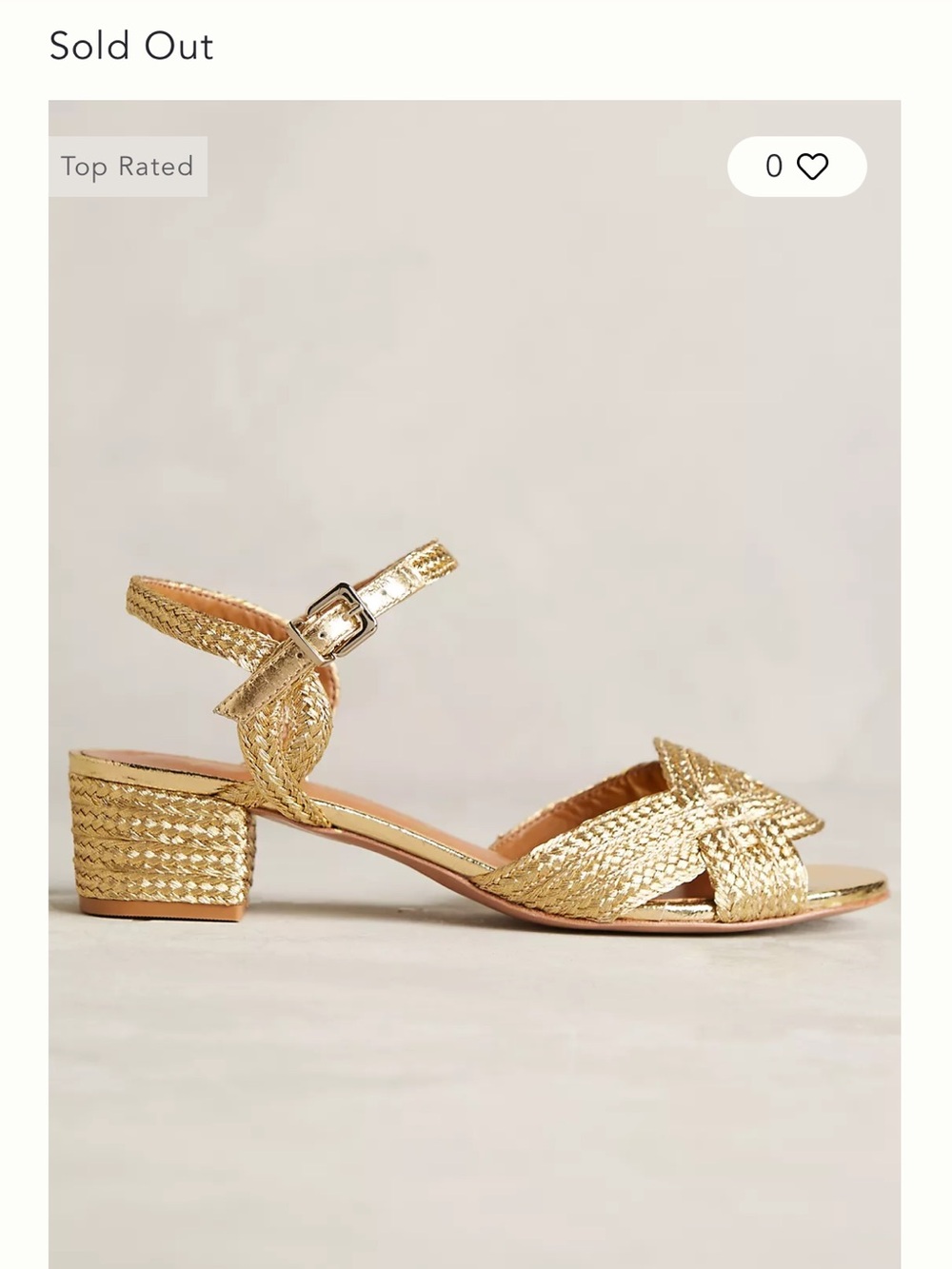 Vicenza Gold Braided Block Heel Sandals for Women